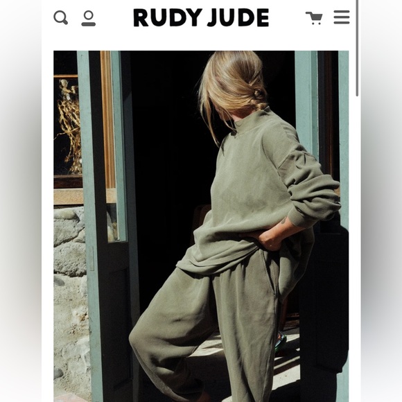 Rudy Jude Gardener Thermal Knit Shirt Mockneck Sage - Picture 9 of 10